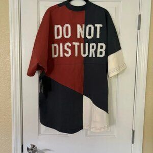 Spirit Jersey Short SleeveT-Shirt NWT “Do Not Disturb” Cream/Blue/Red Size XL